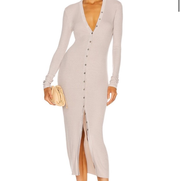 Enza Costa Dresses & Skirts - Enza Costa Silk Ribbed Cardigan Midi Dress